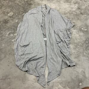 Beyond Yoga Sweater M/L Brushed Up Easy Rider Origami Open Front Cardigan Gray